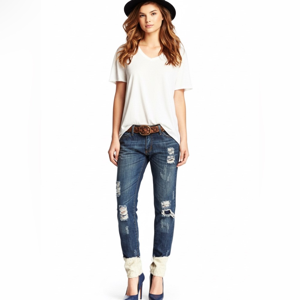 Etienne Marcel Distressed Jeans size 25 - Picture 2 of 12